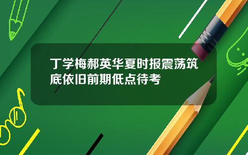 丁学梅郝英华夏时报震荡筑底依旧前期低点待考