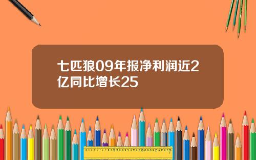 七匹狼09年报净利润近2亿同比增长25