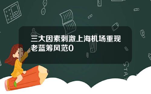 三大因素刺激上海机场重现老蓝筹风范0