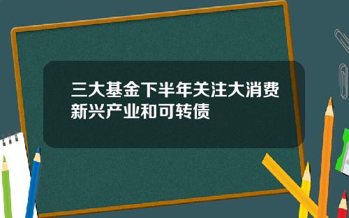 三大基金下半年关注大消费新兴产业和可转债