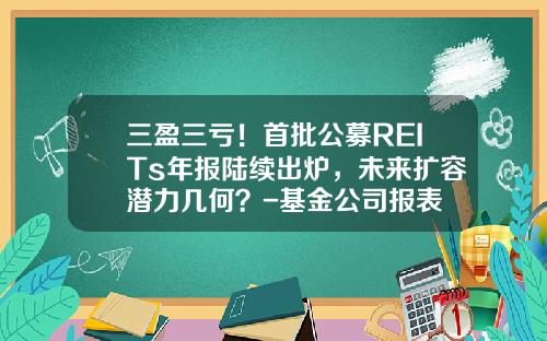 三盈三亏！首批公募REITs年报陆续出炉，未来扩容潜力几何？-基金公司报表