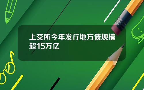 上交所今年发行地方债规模超15万亿