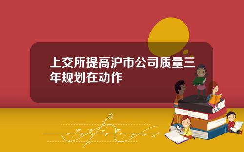 上交所提高沪市公司质量三年规划在动作