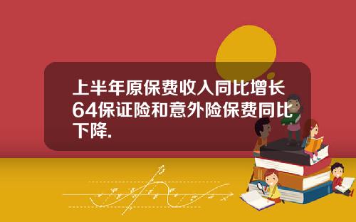 上半年原保费收入同比增长64保证险和意外险保费同比下降.