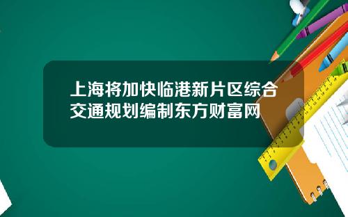 上海将加快临港新片区综合交通规划编制东方财富网