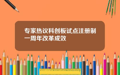 专家热议科创板试点注册制一周年改革成效