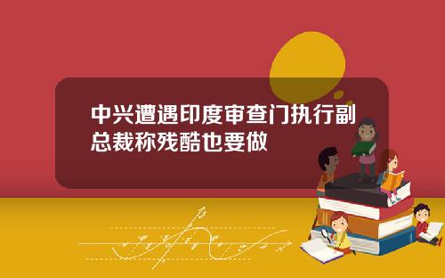 中兴遭遇印度审查门执行副总裁称残酷也要做