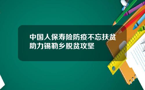 中国人保寿险防疫不忘扶贫助力锡勒乡脱贫攻坚