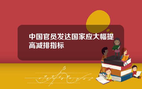 中国官员发达国家应大幅提高减排指标