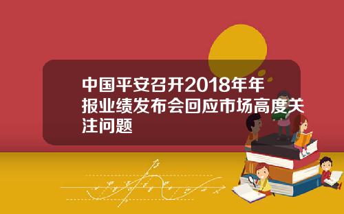 中国平安召开2018年年报业绩发布会回应市场高度关注问题