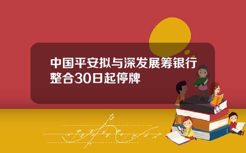 中国平安拟与深发展筹银行整合30日起停牌