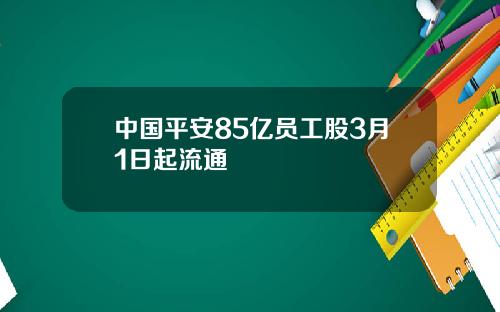 中国平安85亿员工股3月1日起流通