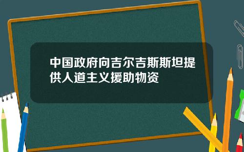 中国政府向吉尔吉斯斯坦提供人道主义援助物资