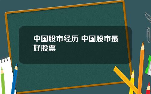 中国股市经历 中国股市最好股票