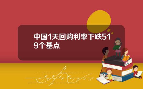 中国1天回购利率下跌519个基点