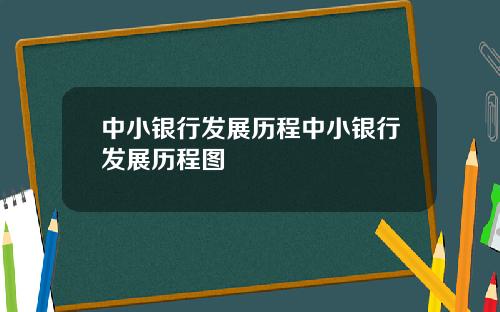 中小银行发展历程中小银行发展历程图