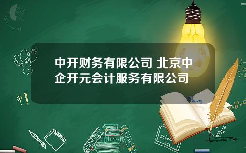 中开财务有限公司 北京中企开元会计服务有限公司