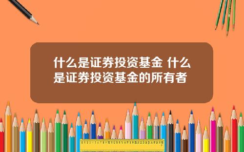 什么是证券投资基金 什么是证券投资基金的所有者