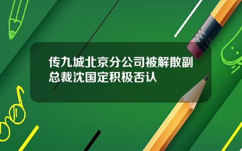 传九城北京分公司被解散副总裁沈国定积极否认