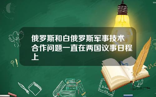 俄罗斯和白俄罗斯军事技术合作问题一直在两国议事日程上