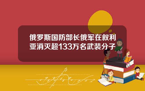 俄罗斯国防部长俄军在叙利亚消灭超133万名武装分子