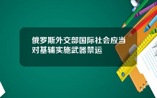 俄罗斯外交部国际社会应当对基辅实施武器禁运