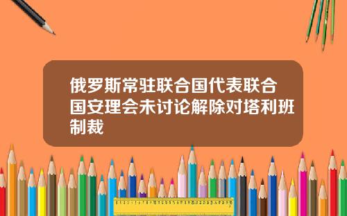 俄罗斯常驻联合国代表联合国安理会未讨论解除对塔利班制裁