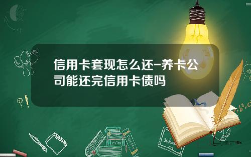 信用卡套现怎么还-养卡公司能还完信用卡债吗