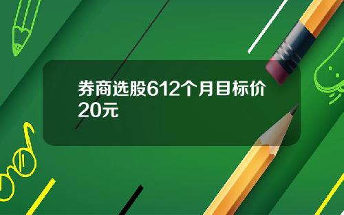 券商选股612个月目标价20元