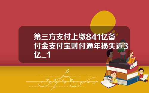 第三方支付上缴841亿备付金支付宝财付通年损失近3亿_1