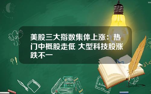 美股三大指数集体上涨：热门中概股走低 大型科技股涨跌不一