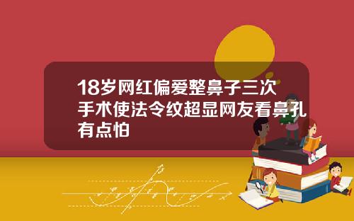 18岁网红偏爱整鼻子三次手术使法令纹超显网友看鼻孔有点怕