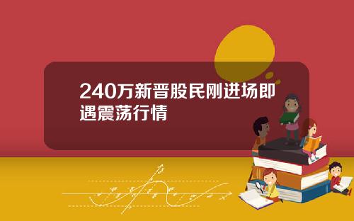 240万新晋股民刚进场即遇震荡行情