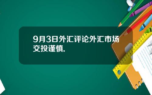 9月3日外汇评论外汇市场交投谨慎.