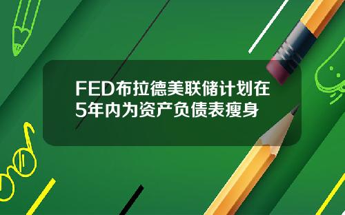 FED布拉德美联储计划在5年内为资产负债表瘦身