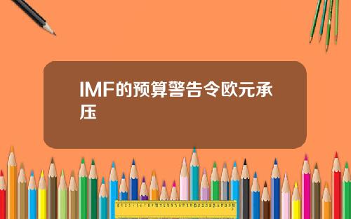 IMF的预算警告令欧元承压