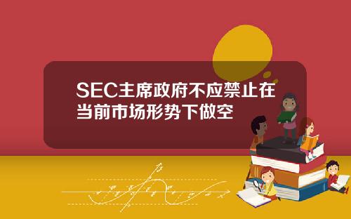 SEC主席政府不应禁止在当前市场形势下做空