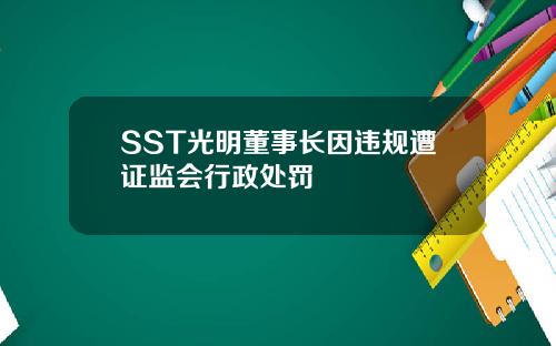 SST光明董事长因违规遭证监会行政处罚