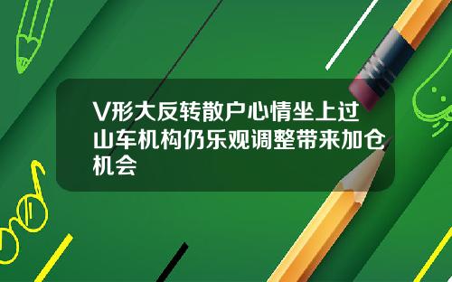 V形大反转散户心情坐上过山车机构仍乐观调整带来加仓机会