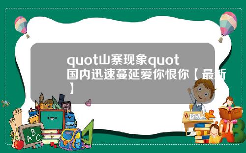 quot山寨现象quot国内迅速蔓延爱你恨你【最新】