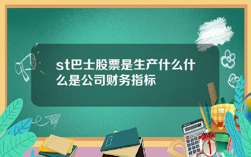 st巴士股票是生产什么什么是公司财务指标