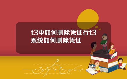 t3中如何删除凭证行t3系统如何删除凭证