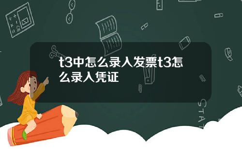 t3中怎么录入发票t3怎么录入凭证