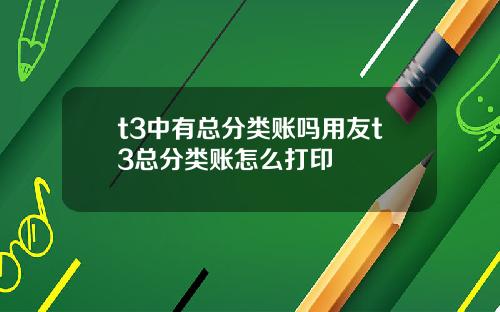 t3中有总分类账吗用友t3总分类账怎么打印