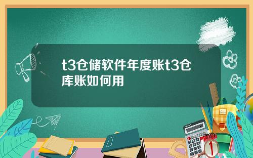 t3仓储软件年度账t3仓库账如何用