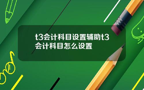 t3会计科目设置辅助t3会计科目怎么设置