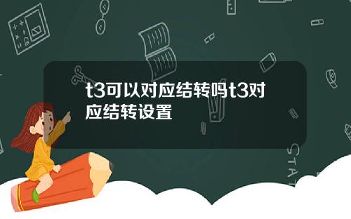 t3可以对应结转吗t3对应结转设置