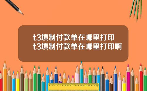 t3填制付款单在哪里打印t3填制付款单在哪里打印啊