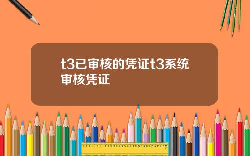 t3已审核的凭证t3系统审核凭证