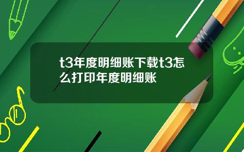 t3年度明细账下载t3怎么打印年度明细账